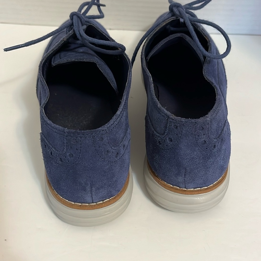 Cole Haan Grand.OS shoes woman’s 6.5 wingtoe blue oxford lace up tie suede upper - Picture 4 of 15